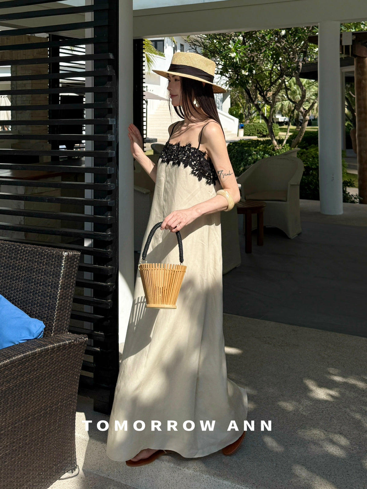 Elegant Lace Patchwork Camisole Maxi Dress - Spring Chic Designer Slip Dress for Dates