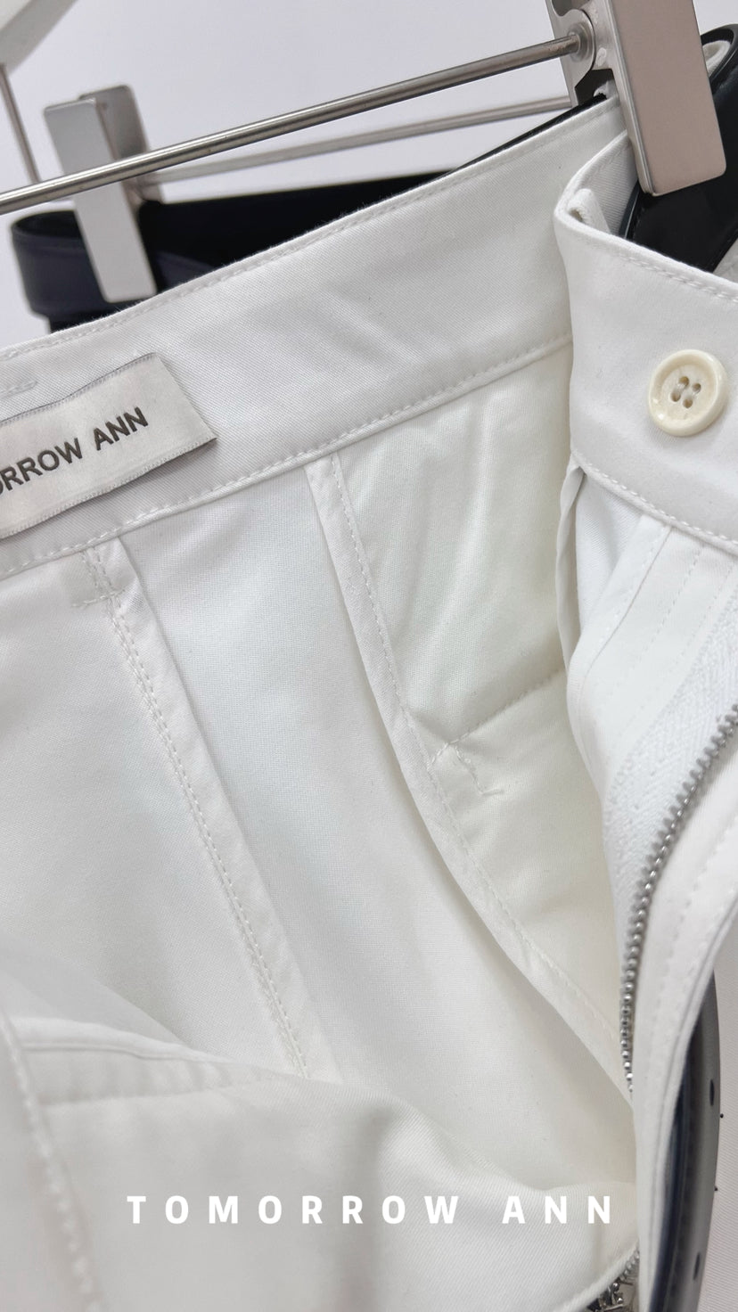 Early Spring '26! 【TOMORROW ANN】Silhouette Curved Versatile Ankle-Length Casual Pants (with Belt) 12722# OZQ