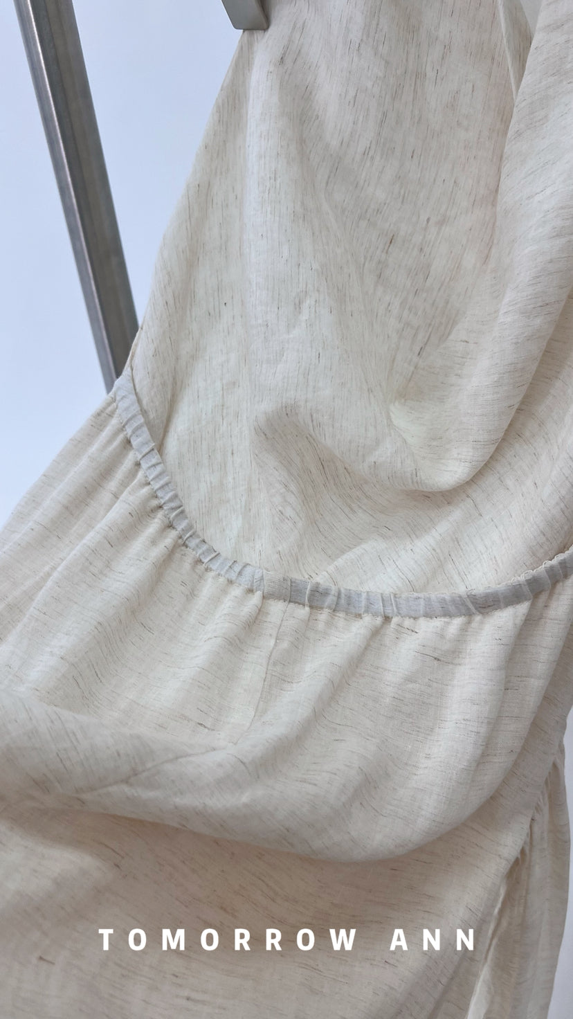 TOMORROW ANN Elegant Minimalist Halter Maxi Dress - Slimming Early Spring Vacation Outfit