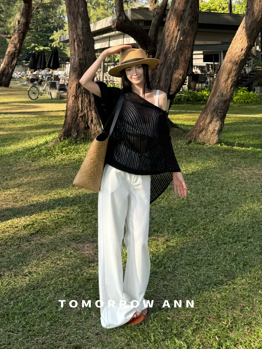 TOMORROW ANN Elegant Loose Fit Fashion Spring Knitwear - Chic Off-the-Shoulder Pullover
