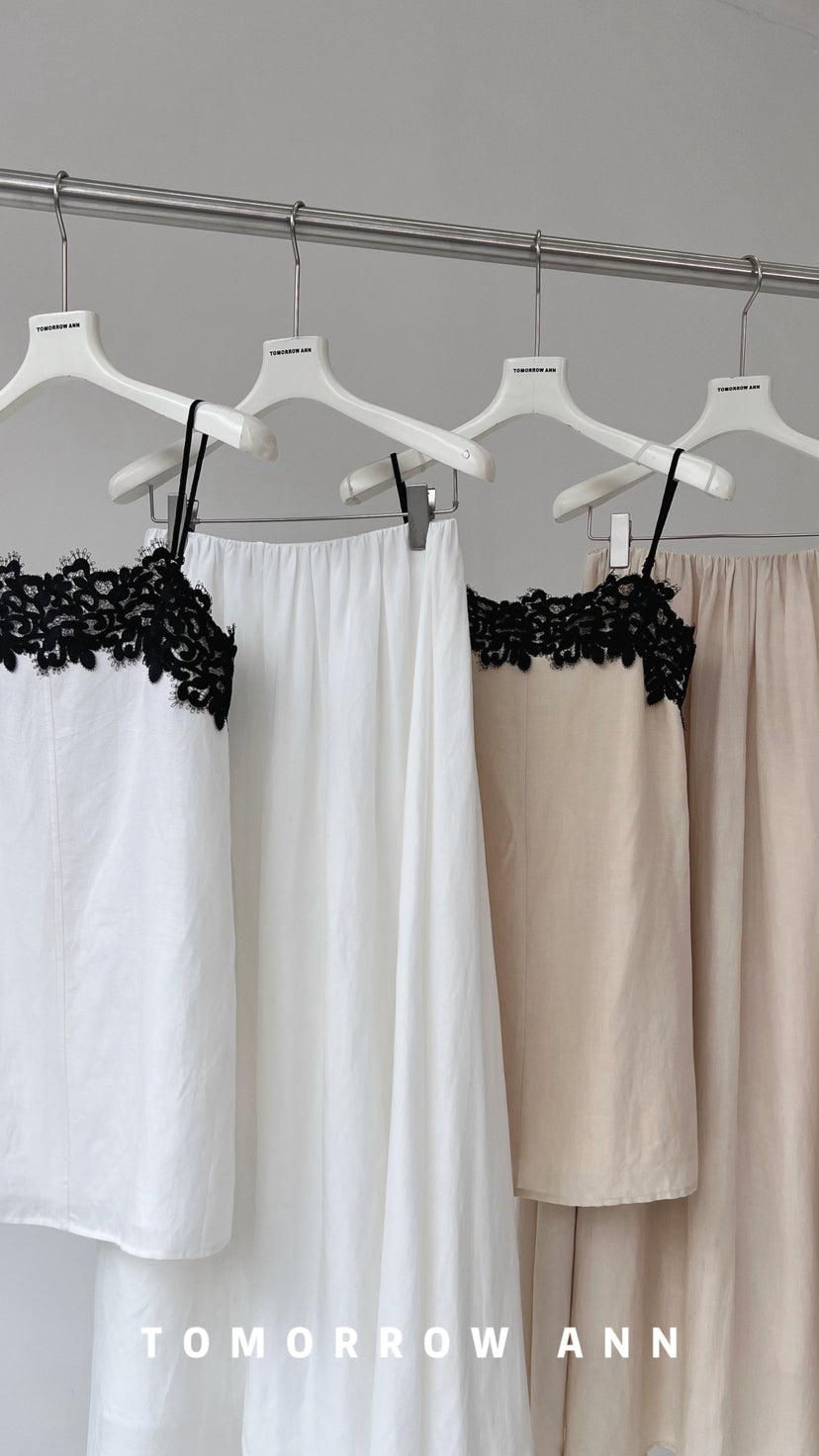 Tomorrow Ann Elegant Lace Patchwork Cami Top for Women - Spring 2026 New Arrival