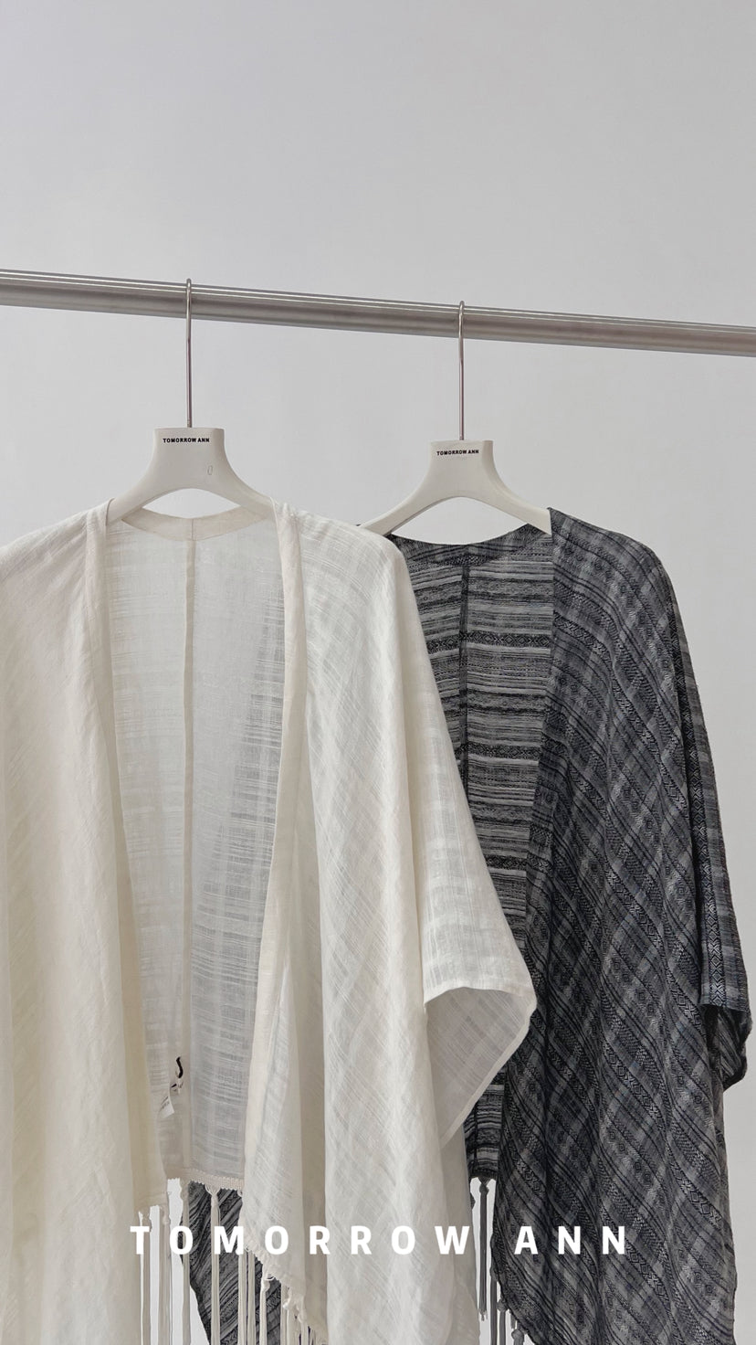 TOMORROW ANN Premium Linen Tassel Shawl - Versatile Lightweight Wrap for Women