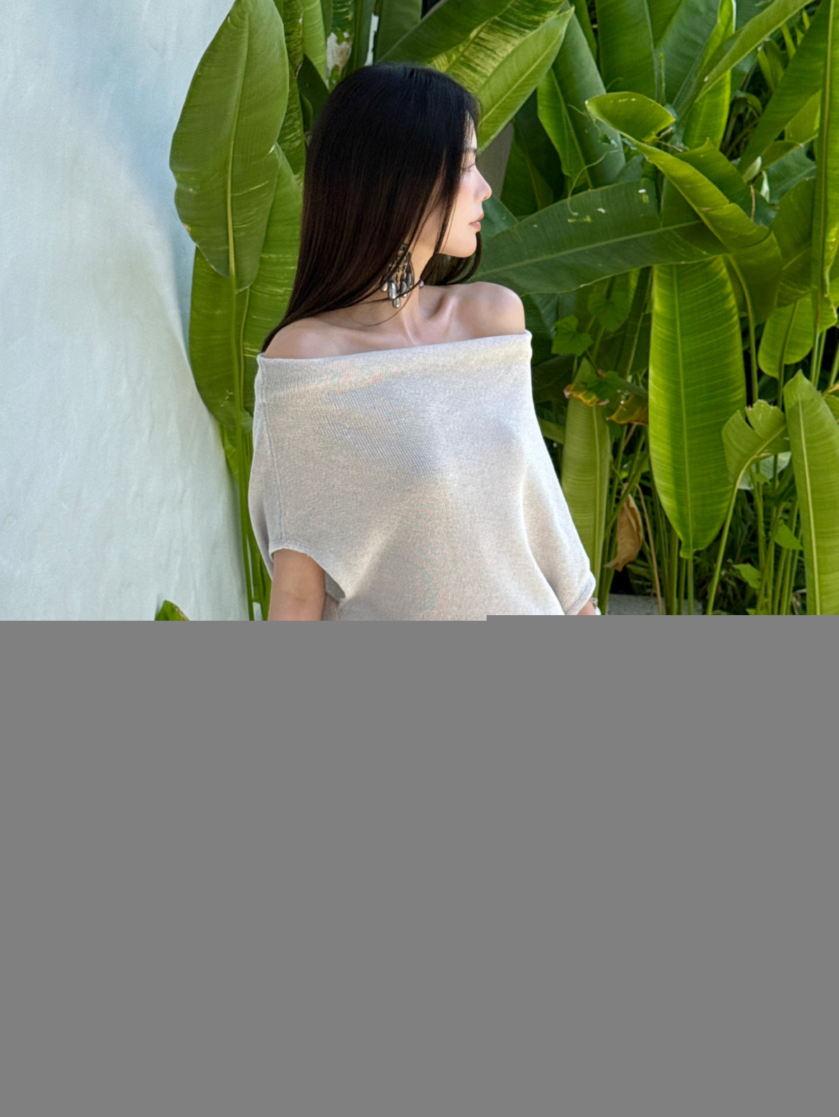 TOMORROW ANN Early Spring One-Shoulder Chic Slimming Knit Top with Ribbon