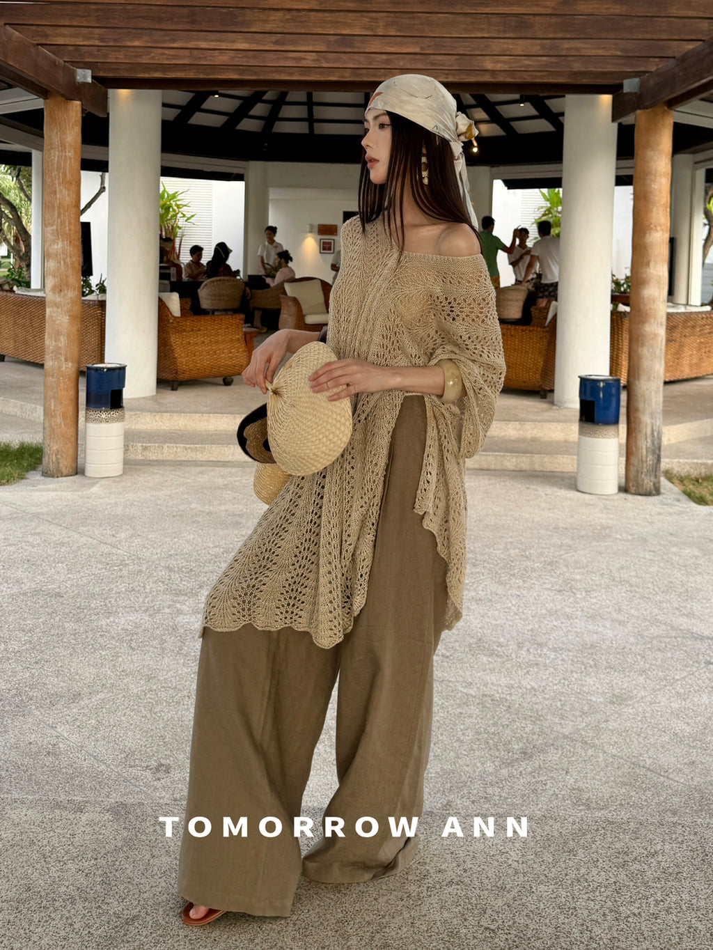 Spring 2026! 【TOMORROW ANN】Color-Block Webbing Decorated Casual Pants 12513# OZQ