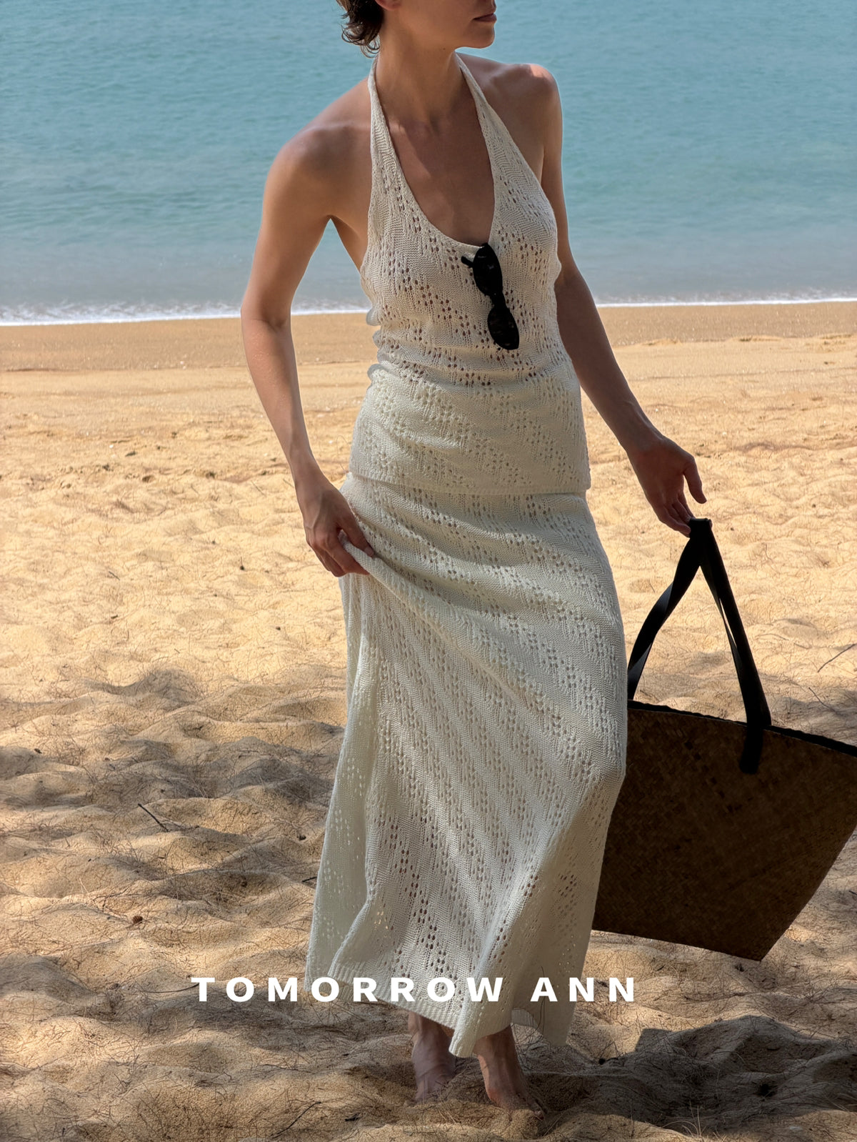 TOMORROW ANN Early Spring High-Waist Elegant Slimming A-Line Maxi Skirt