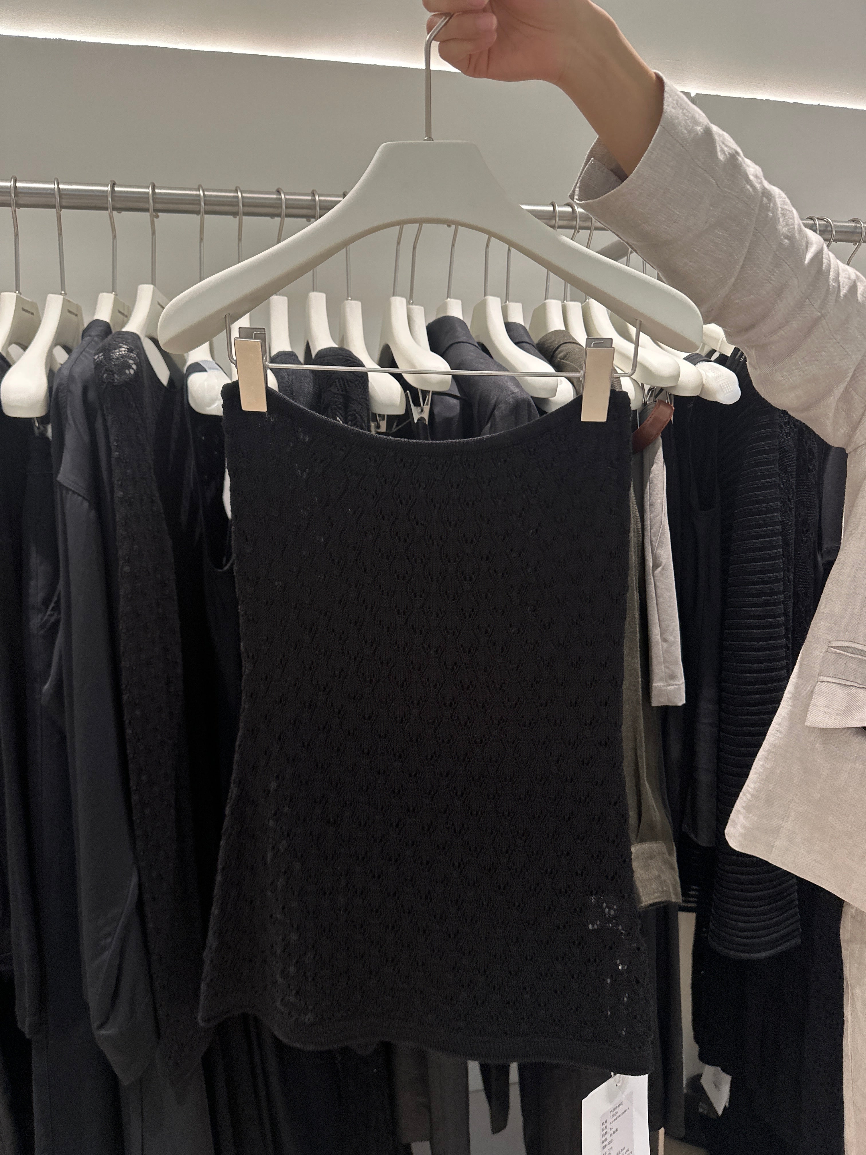 TOMORROW ANN Spring Collection Elegant Strapless Bandeau Slim-Fit Knit Vest