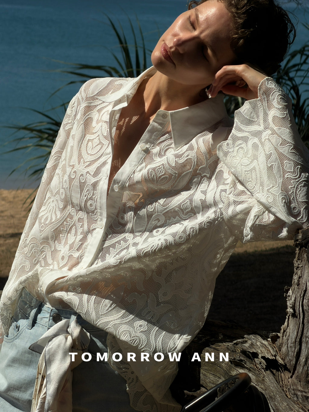 TOMORROW ANN Spring 2026 Elegant Embroidered Vacation Style Versatile Blouse