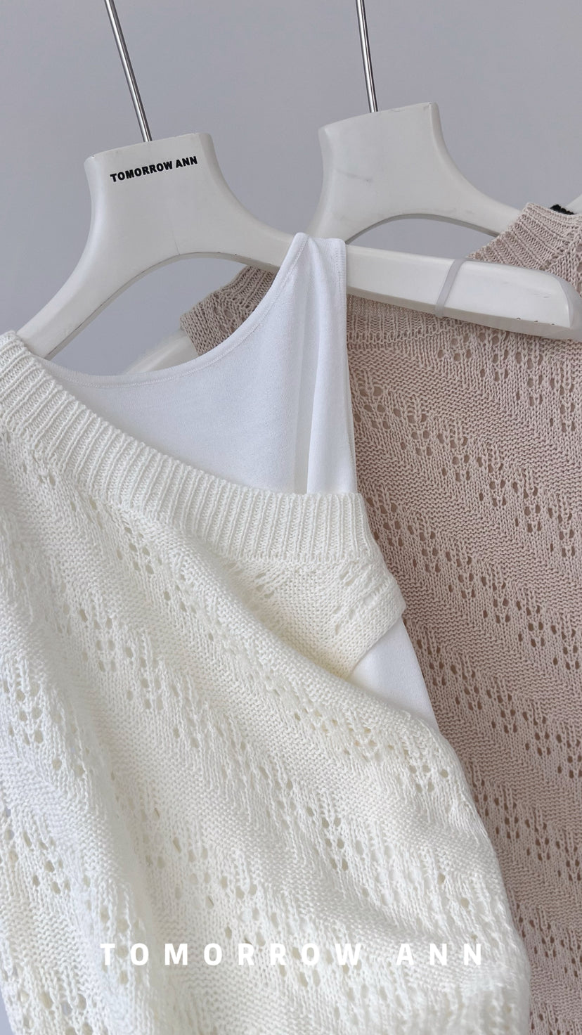 [TOMORROW ANN] Elegant Slim Fit Knit Dress & Vest Two-Piece Set - 2026 Spring Collection