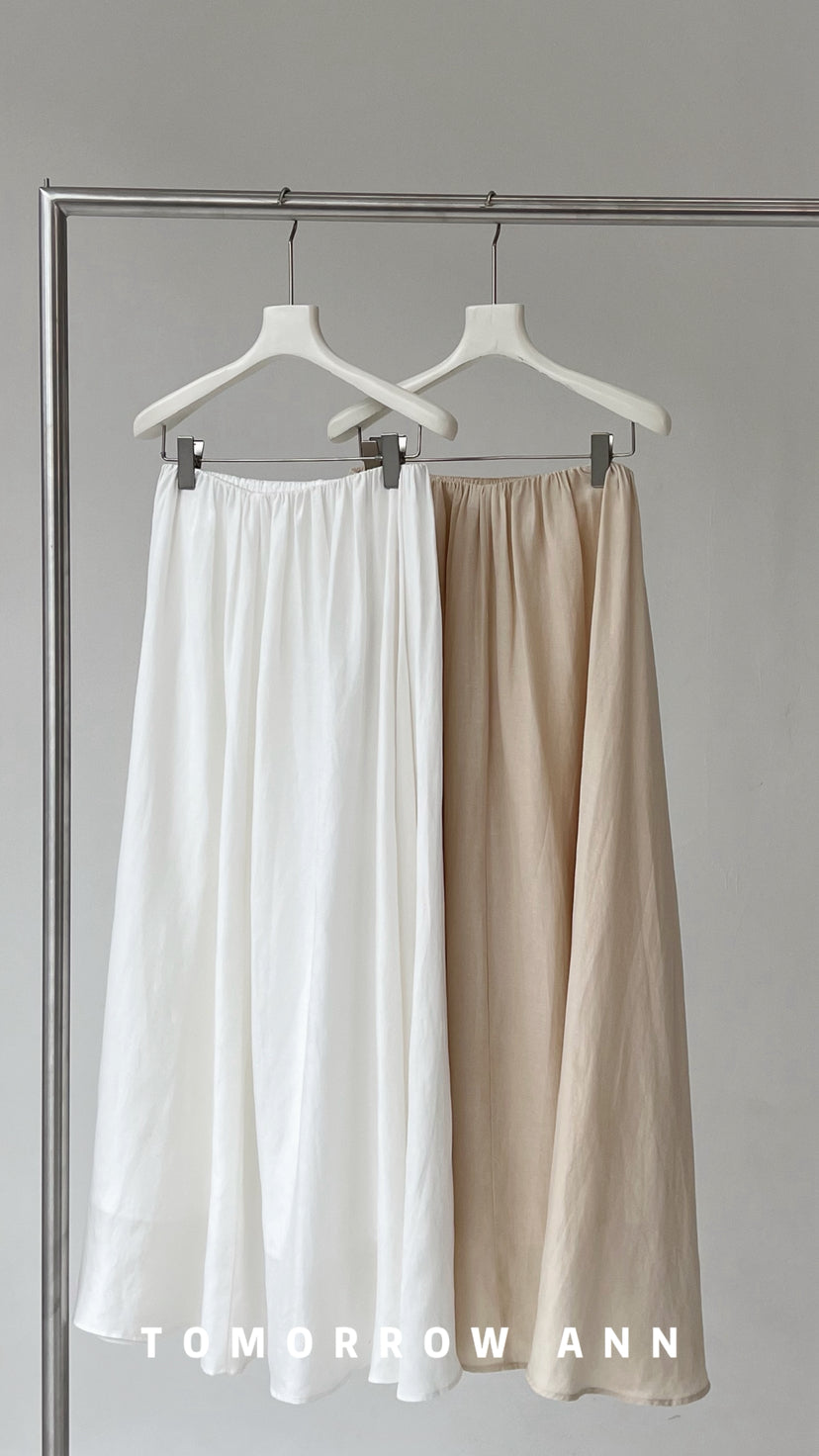 TOMORROW ANN Elegant A-Line Midi Skirt - Slimming Spring Fashion Versatile Casual Skirt