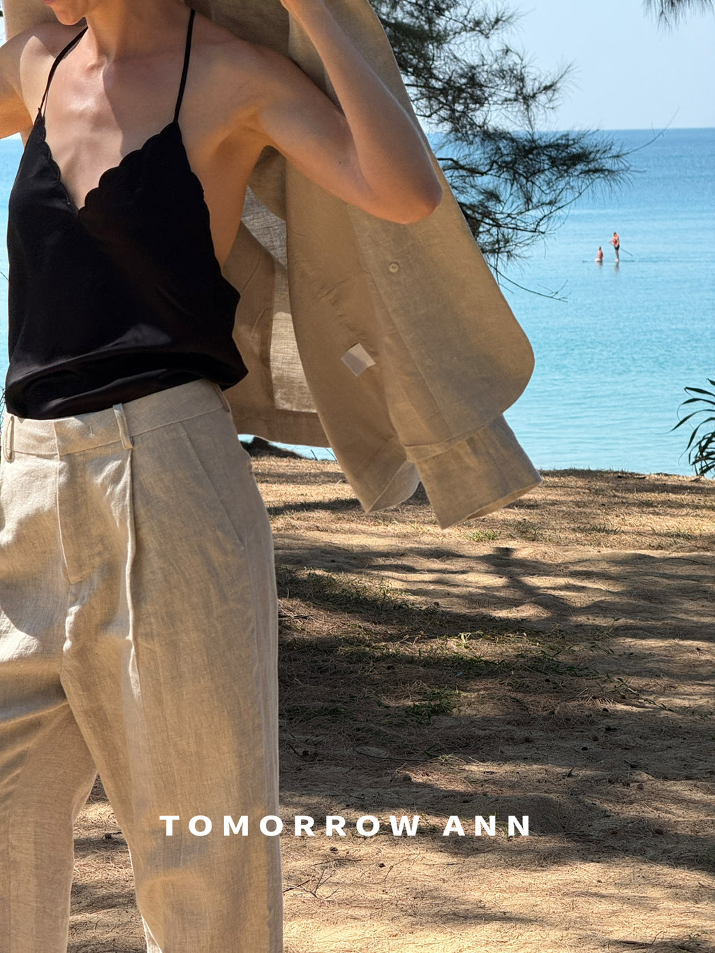 Early Spring 2026! 【TOMORROW ANN】Elegant Linen Commuter Fashion Wide-Leg Trousers 12628# OZQ