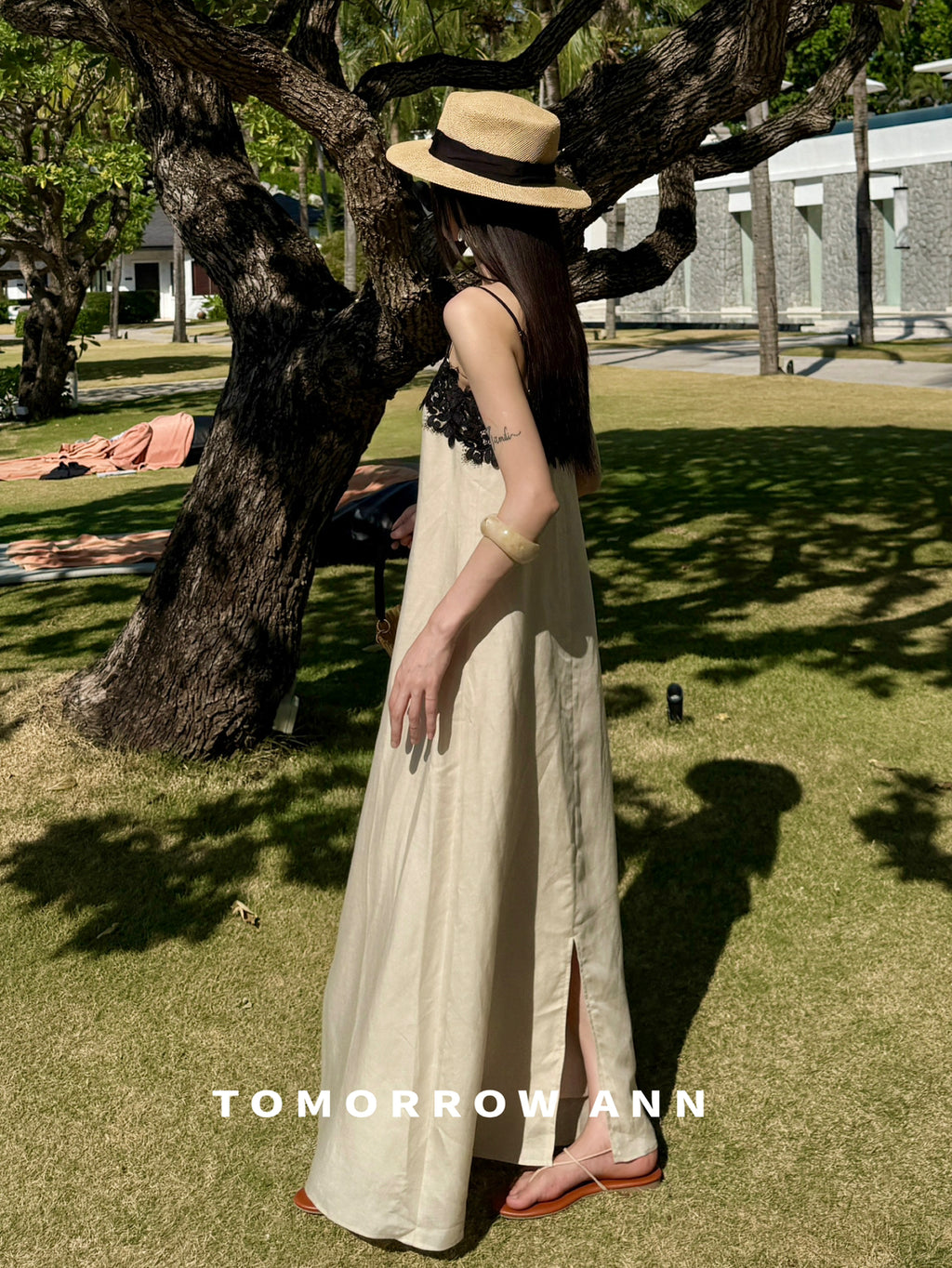 Elegant Lace Patchwork Camisole Maxi Dress - Spring Chic Designer Slip Dress for Dates