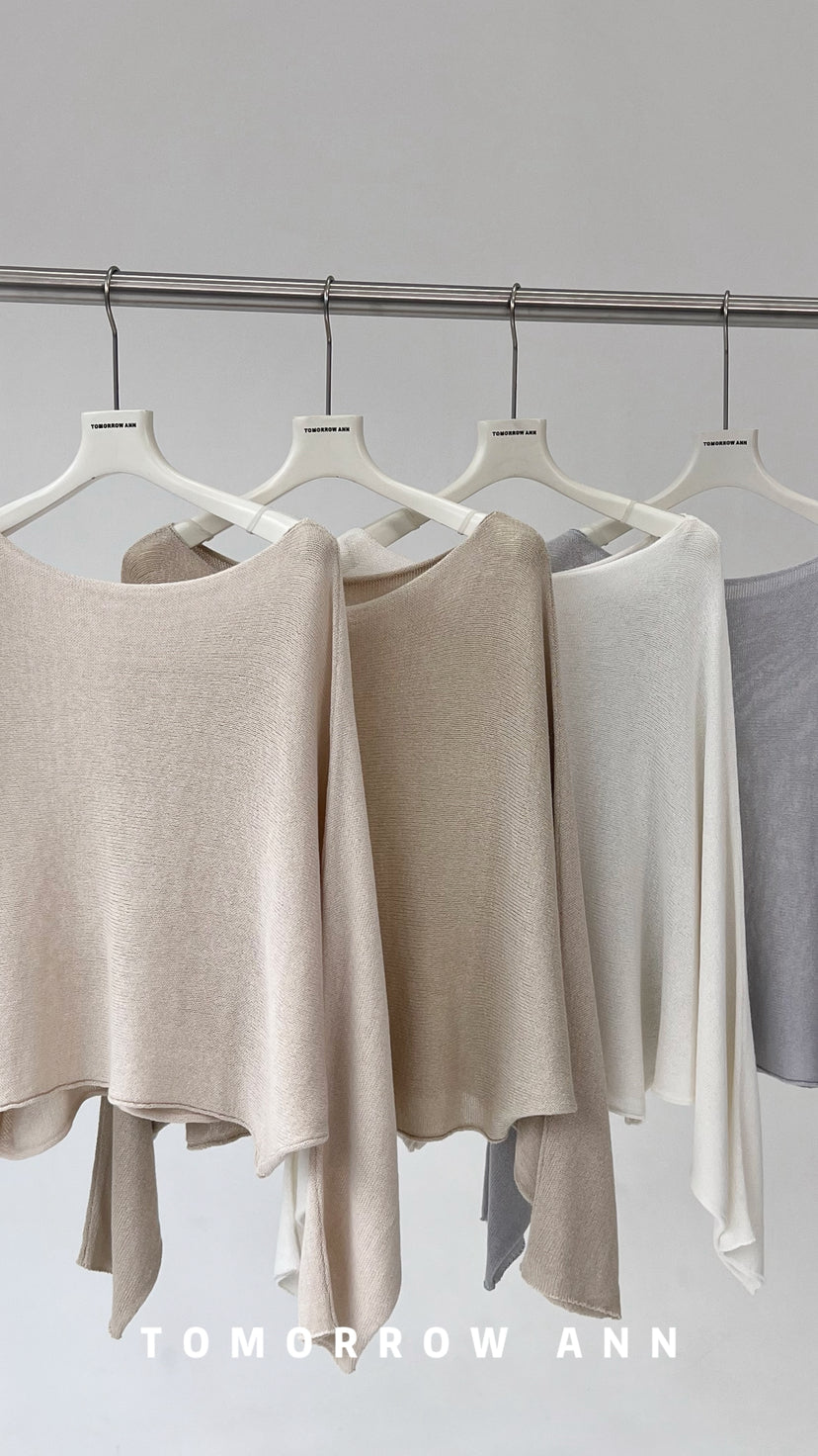 TOMORROW ANN Early Spring Elegant One-Shoulder Slimming Fine-Knit Sweater