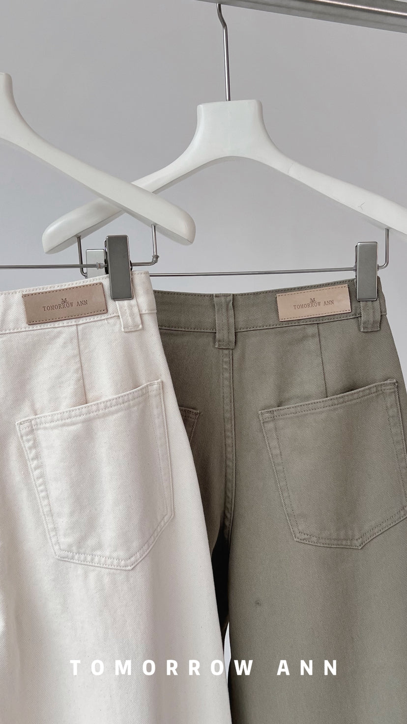 TOMORROW ANN Premium Relaxed Washed Denim Jeans - Spring 2026 High-End Straight Leg Trousers