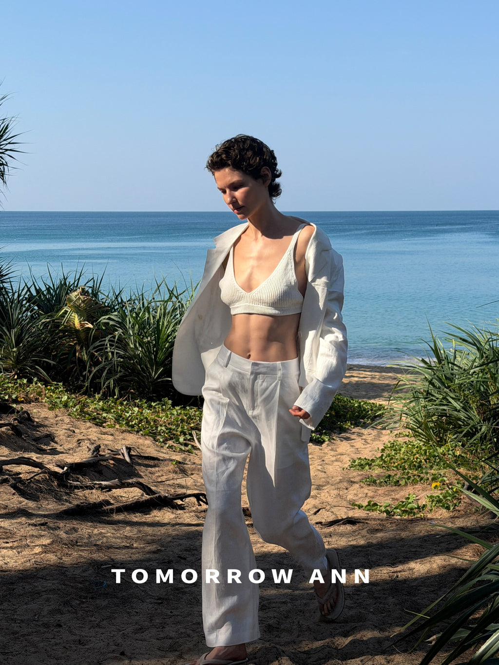 Early Spring 2026! 【TOMORROW ANN】Elegant Linen Commuter Fashion Wide-Leg Trousers 12628# OZQ