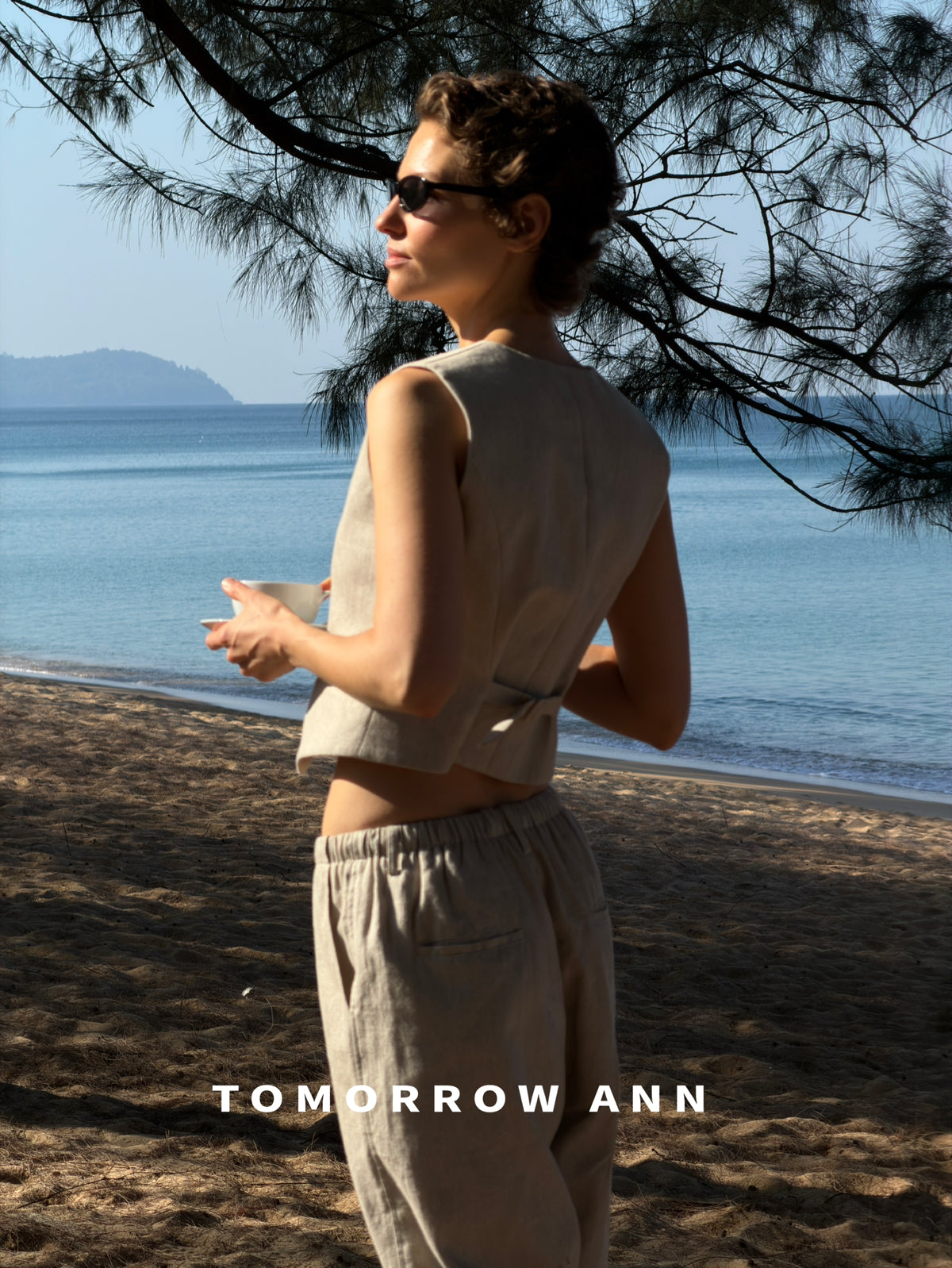 TOMORROW ANN Early Spring Minimalist Drawstring Fashion Casual Pants