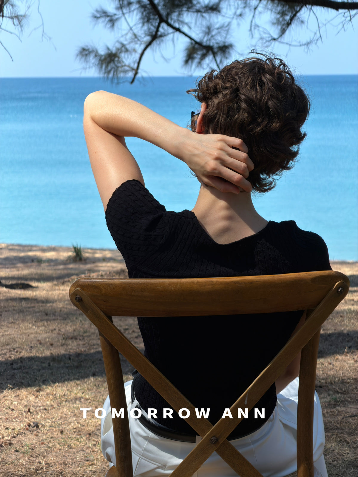 TOMORROW ANN Summer Square Neck Slim Fit Knit Top - Elegant Minimalist Short Sleeve Crop Top