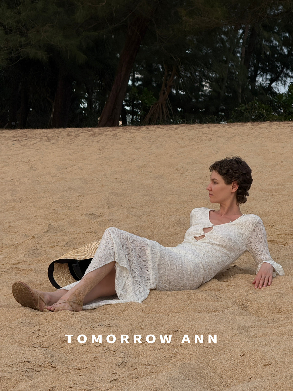 TOMORROW ANN 2026 Early Spring Elegant V-Neck Wool Blend Solid Color Maxi Dress