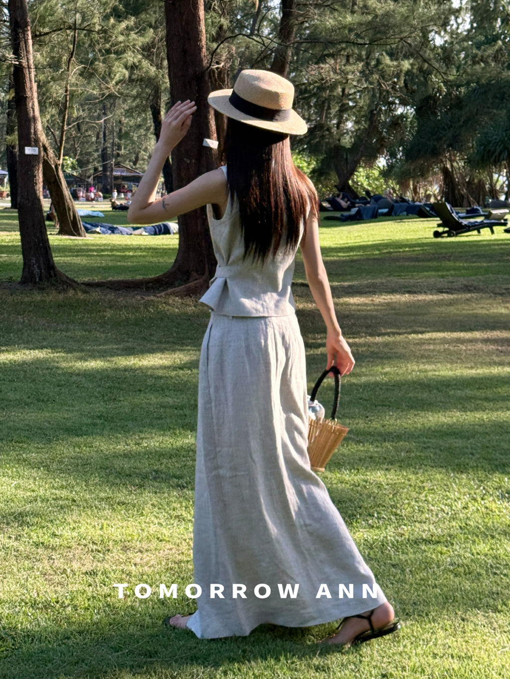 TOMORROW ANN Early Spring 2026 Elegant A-Line Midi Skirt - Slimming High-End Casual Designer Skirt