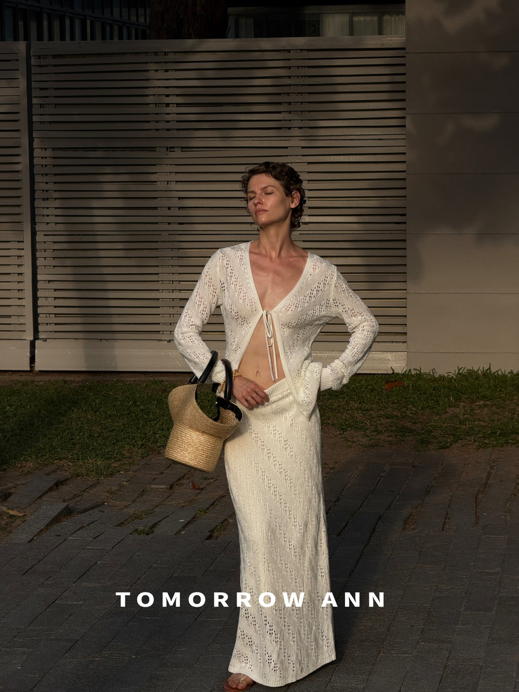Tomorrow Ann Elegant V-Neck Tie-Front Designer Knit Cardigan - 2026 Early Spring Collection