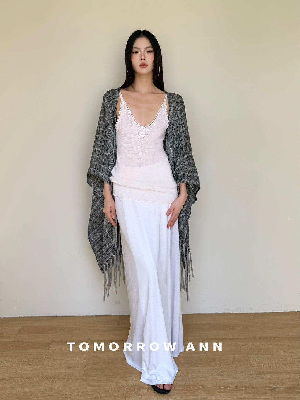 TOMORROW ANN Premium Linen Tassel Shawl - Versatile Lightweight Wrap for Women