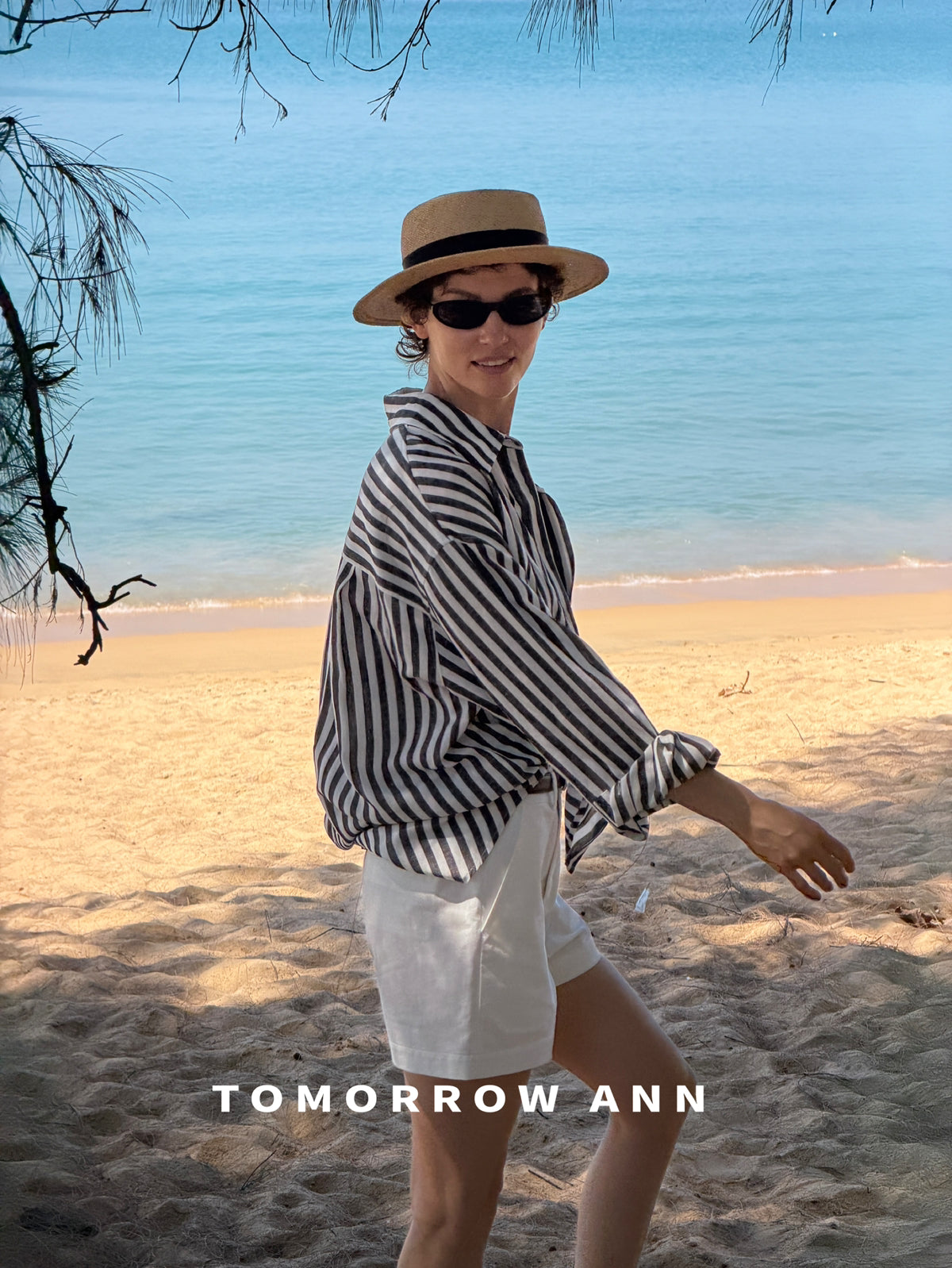 TOMORROW ANN Elegant Striped Commuter Fashion Shirt for Women - Early Spring Collection