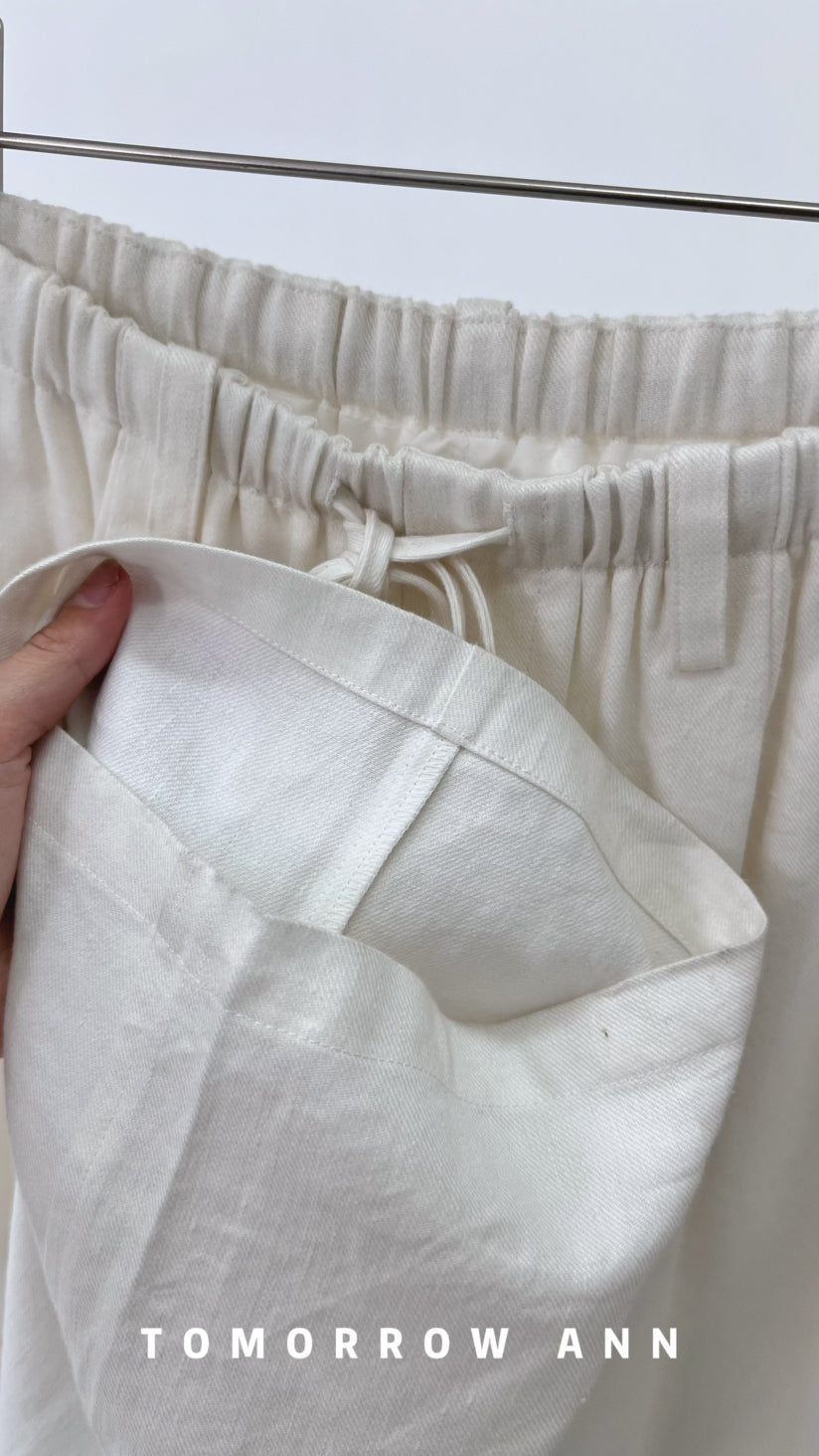 TOMORROW ANN Early Spring Minimalist Drawstring Fashion Casual Pants