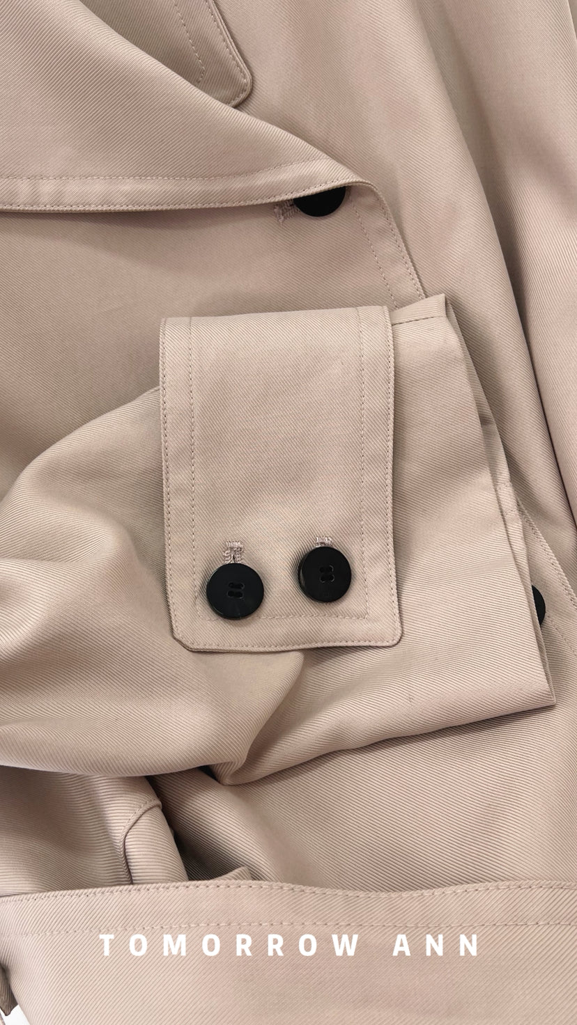 Spring 2026! [TOMORROW ANN] Designer Elegant Long Versatile Trench Coat (with Belt) 12871# OZQ