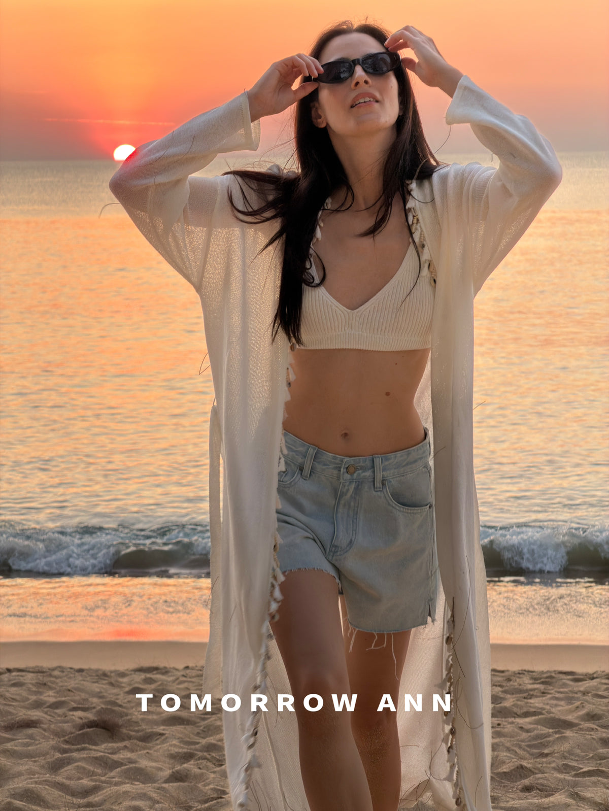TOMORROW ANN High-Waisted Washed Denim Shorts - Versatile Spring Casual Essentials