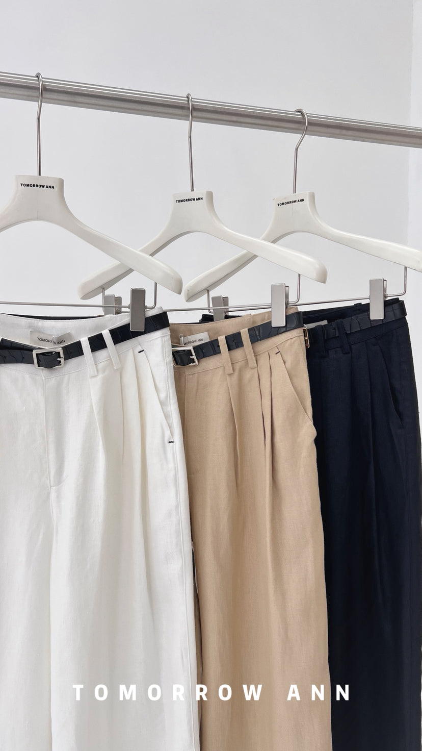 2026 Early Spring! 【TOMORROW ANN】Simple Versatile Slim-Fit Fashion Casual Pants (With Belt) 12392# OZQ