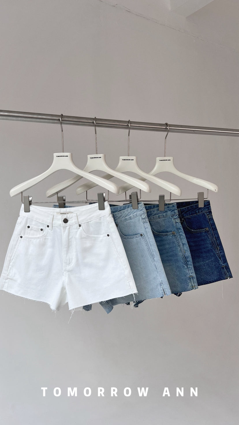 TOMORROW ANN High-Waisted Washed Denim Shorts - Versatile Spring Casual Essentials