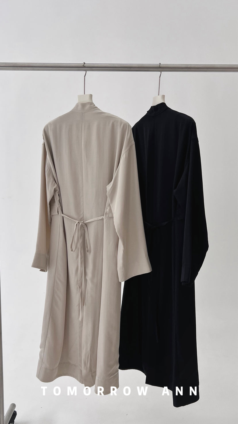 2026 Early Spring! 【TOMORROW ANN】 Minimalist Loose Drape Trench Coat (Contains 7.7% Sheep Wool) 12680# OZQ