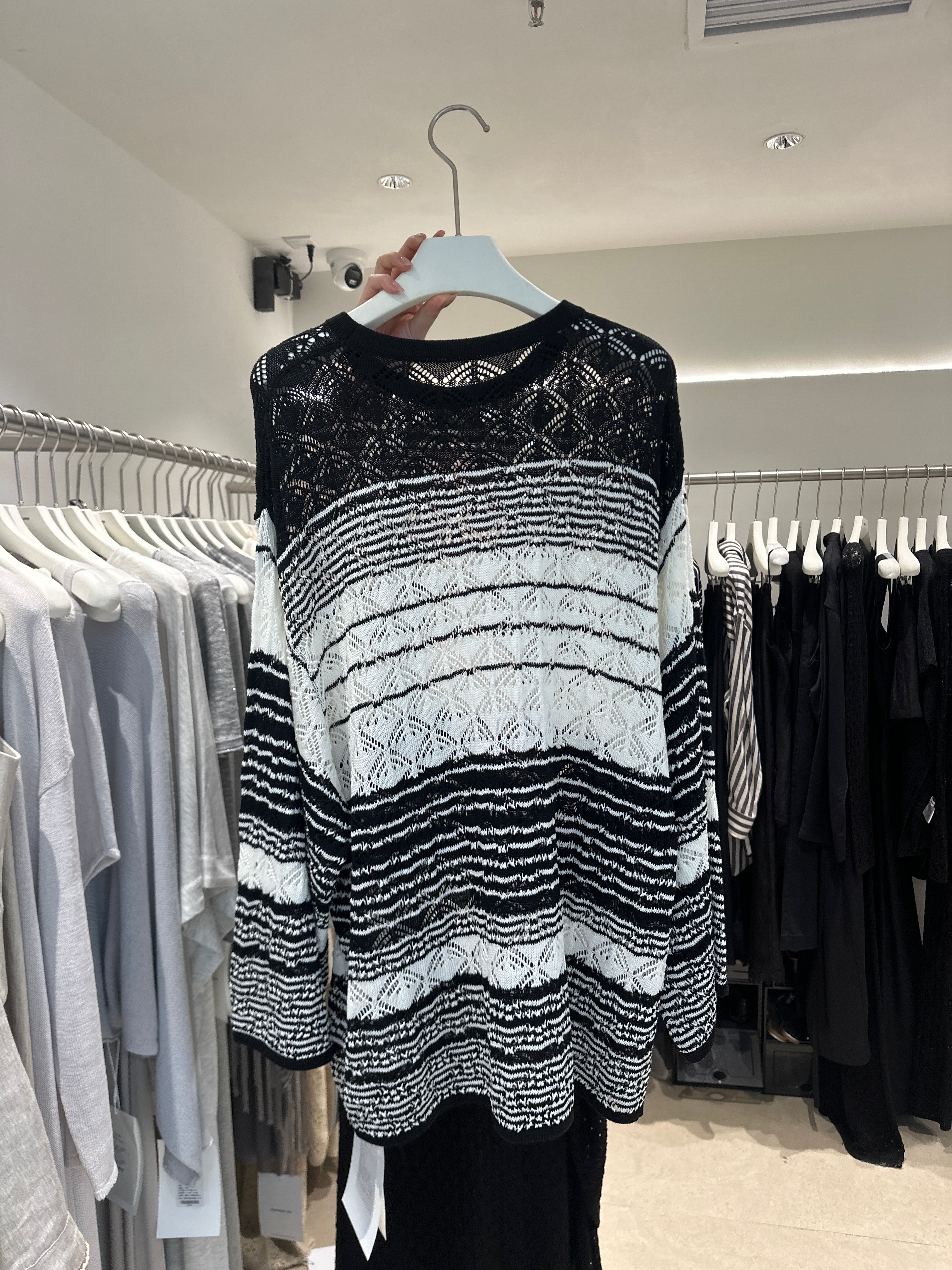 Chic Striped Hollow-Out Loose Knit Sweater - 2026 Early Spring Versatile Pullover