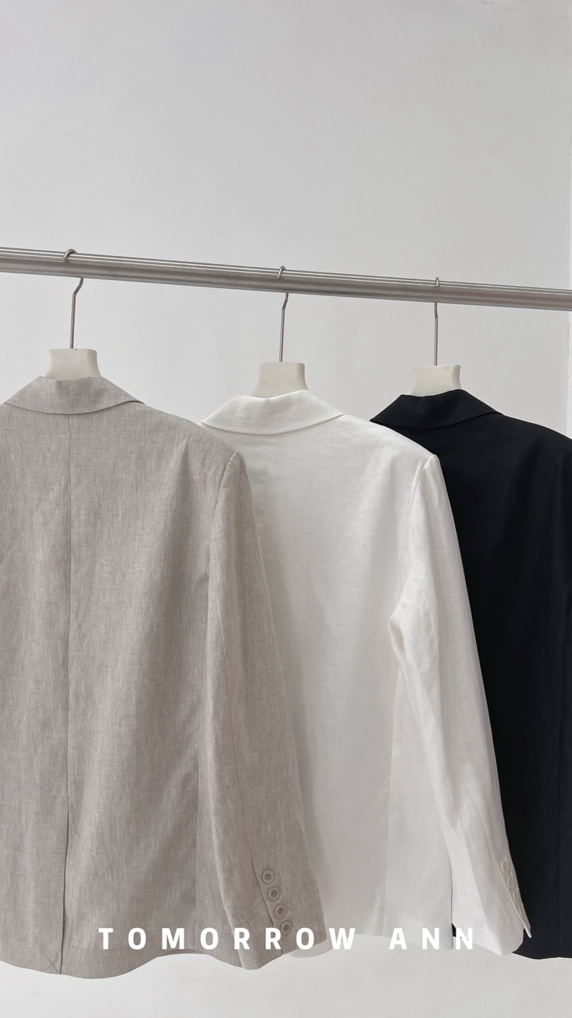 TOMORROW ANN Elegant Business Casual Double-Breasted Blazer - Timeless Commuter Style