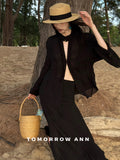 TOMORROW ANN 2026 Early Spring Elegant French Style Loose Blouse with Ruffle Trim