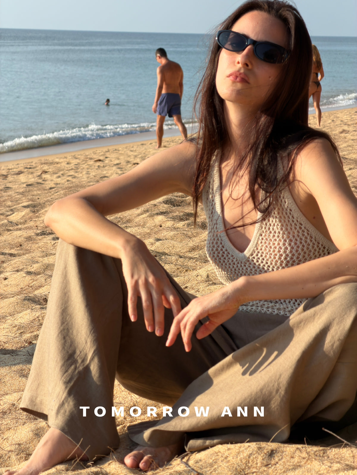 Spring 2026! 【TOMORROW ANN】Color-Block Webbing Decorated Casual Pants 12513# OZQ