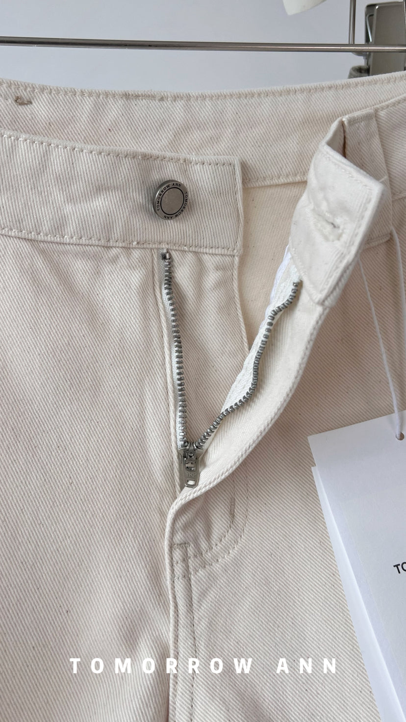 TOMORROW ANN Premium Relaxed Washed Denim Jeans - Spring 2026 High-End Straight Leg Trousers