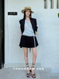 TOMORROW ANN Women's Minimalist Commuter Solid Blazer - 2026 Early Spring Collection