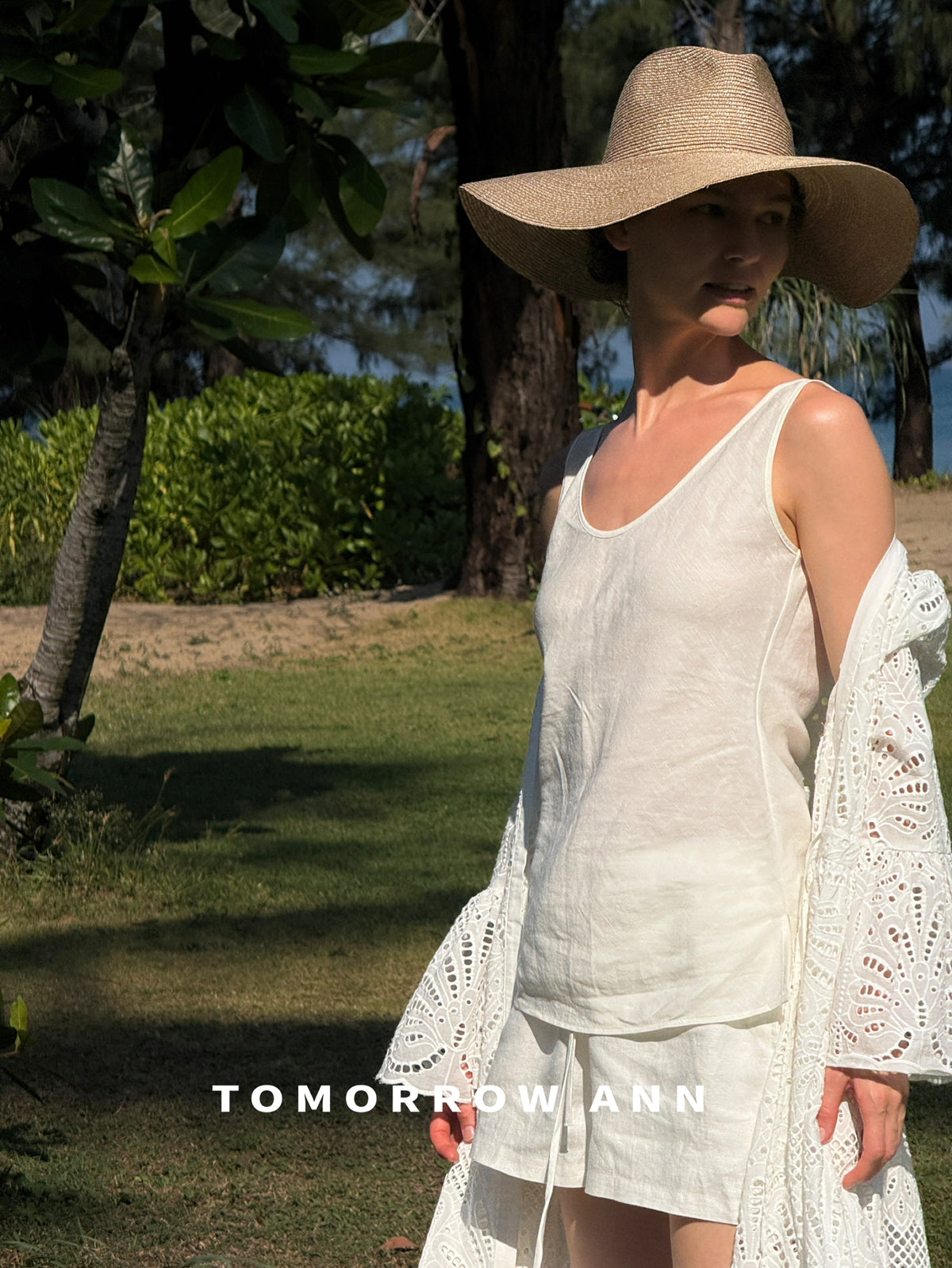 TOMORROW ANN Vintage Hollow-out Crochet V-Neck Maxi Dress - 2026 Early Spring Collection