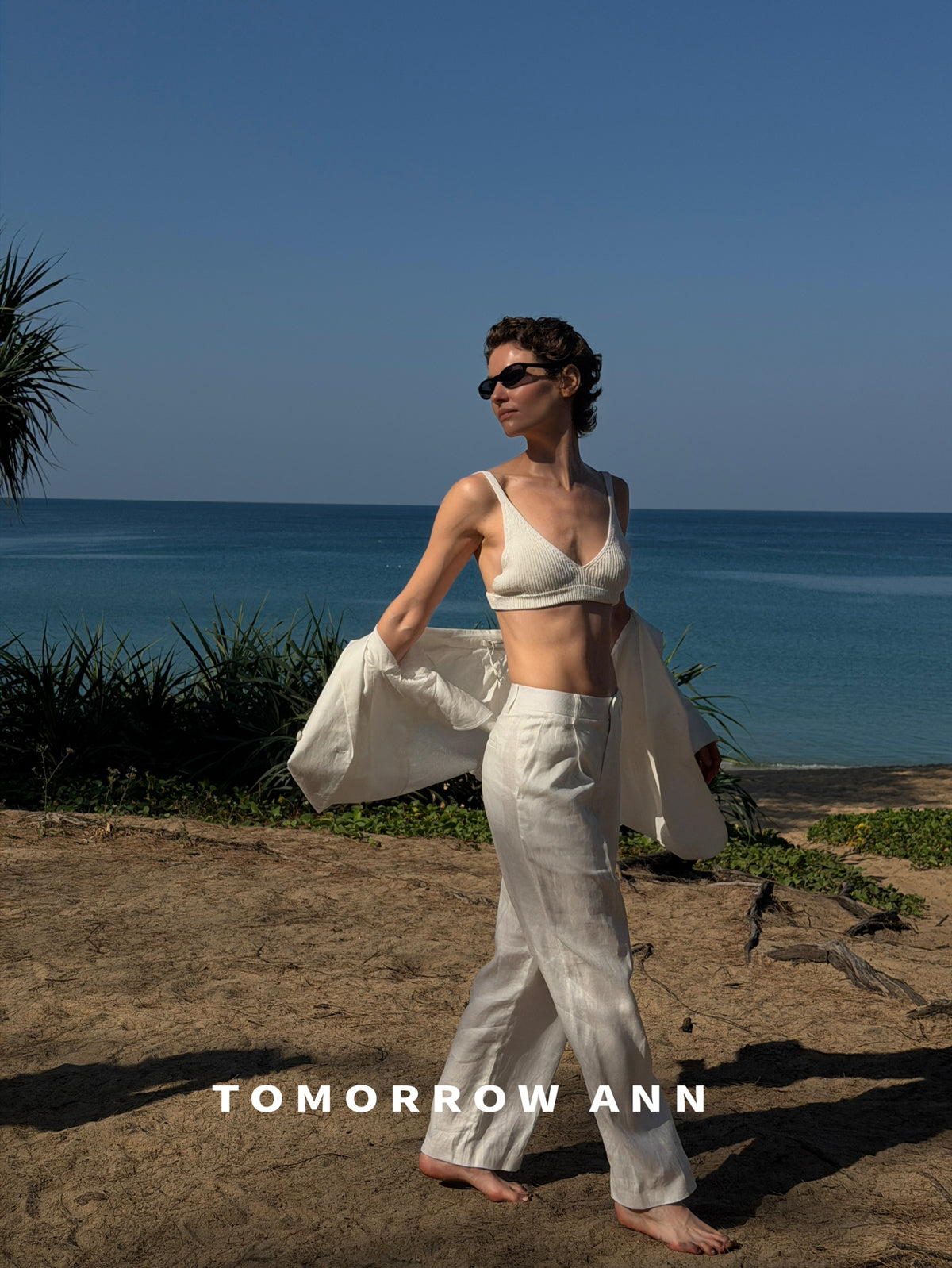 Early Spring 2026! 【TOMORROW ANN】Elegant Linen Commuter Fashion Wide-Leg Trousers 12628# OZQ