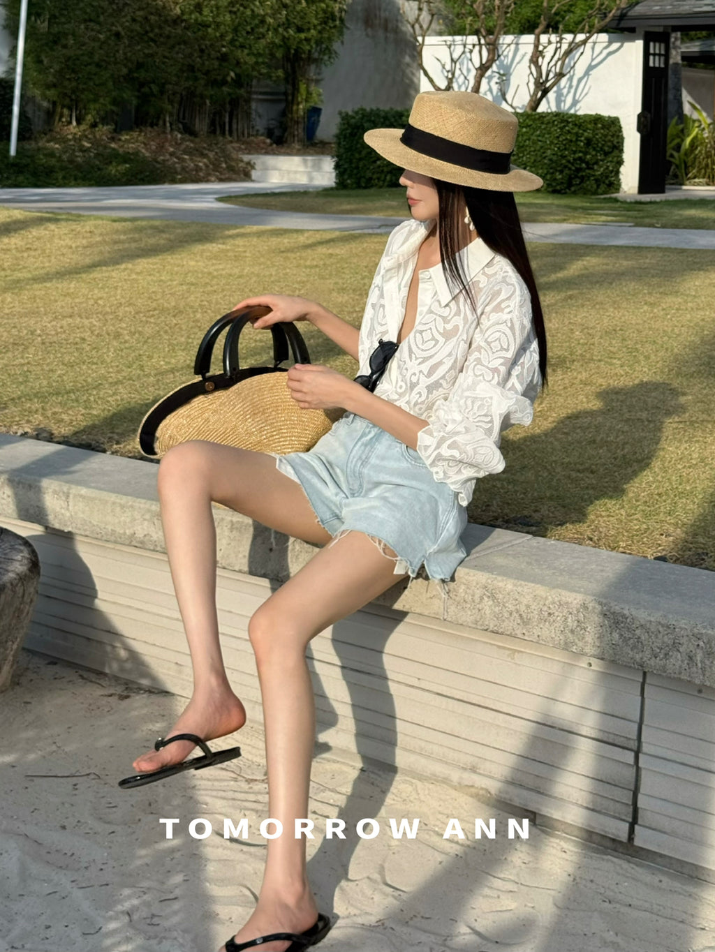 TOMORROW ANN High-Waisted Washed Denim Shorts - Versatile Spring Casual Essentials