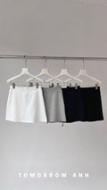 Tomorrow Ann 2026 Early Spring Minimalist Drawstring Solid High Waist A-Line Mini Skirt