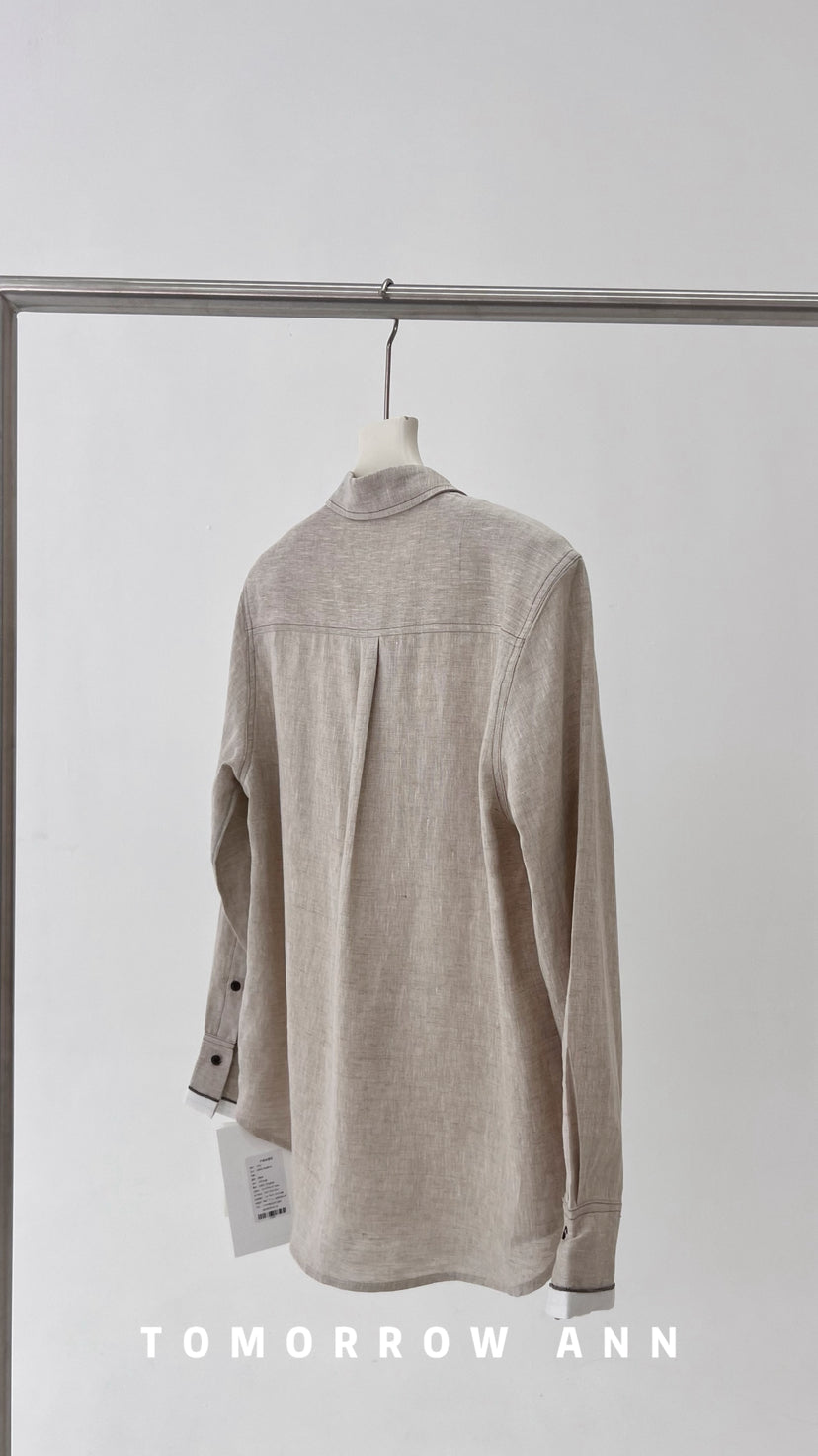 TOMORROW ANN Premium Linen Shirt - 2026 Spring Old Money Aesthetic Quiet Luxury Loose Blouse