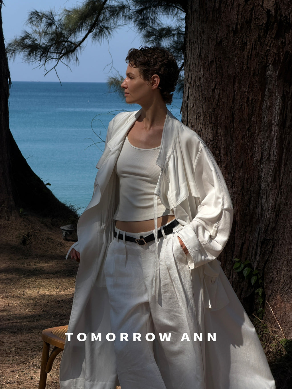 TOMORROW ANN Spring 2026 Classic Utility Long Trench Coat - Loose Fit H-Line Overcoat