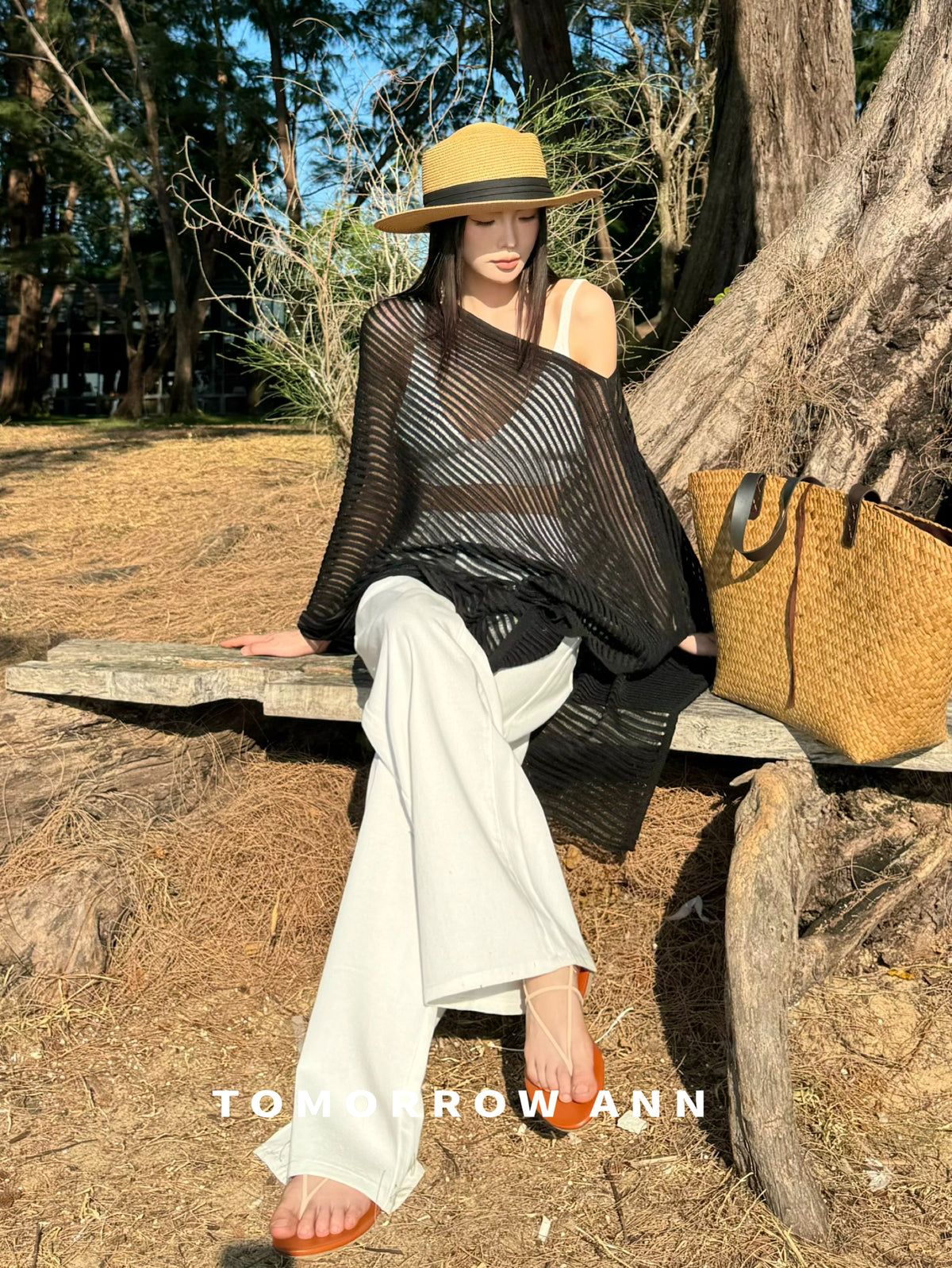 TOMORROW ANN Elegant Loose Fit Fashion Spring Knitwear - Chic Off-the-Shoulder Pullover