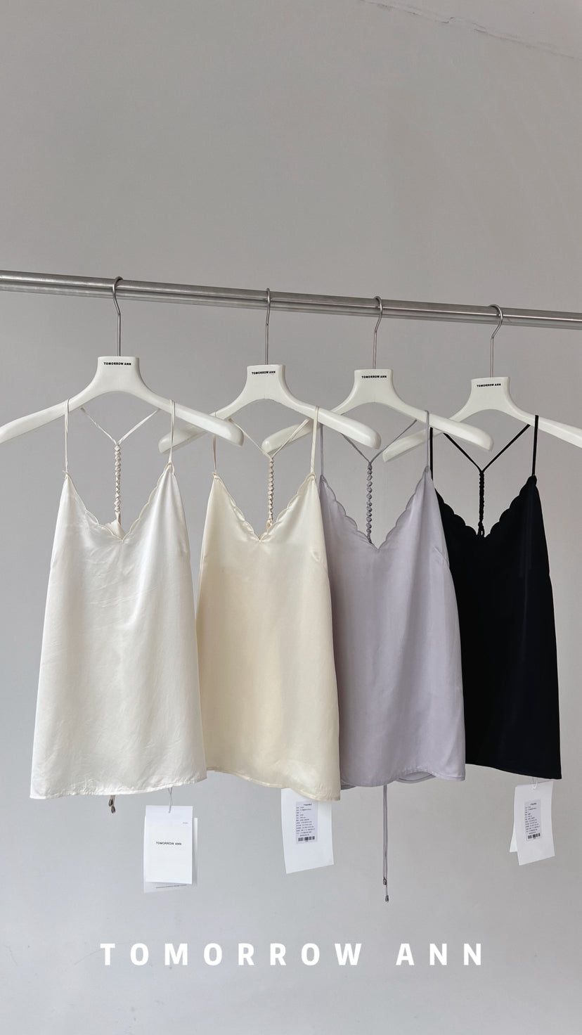 Early Spring 2026! 【TOMORROW ANN】Hand-Woven Cord Embroidered Camisole Vest 12668# OZQ