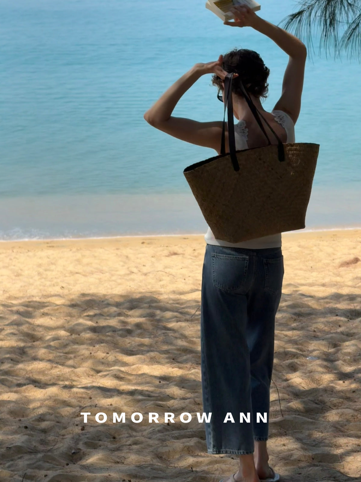 TOMORROW ANN Minimalist Washed Casual Straight Leg Denim Jeans with Belt