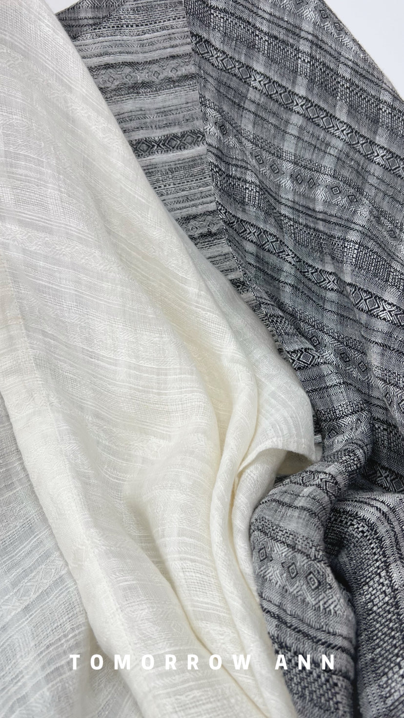TOMORROW ANN Premium Linen Tassel Shawl - Versatile Lightweight Wrap for Women