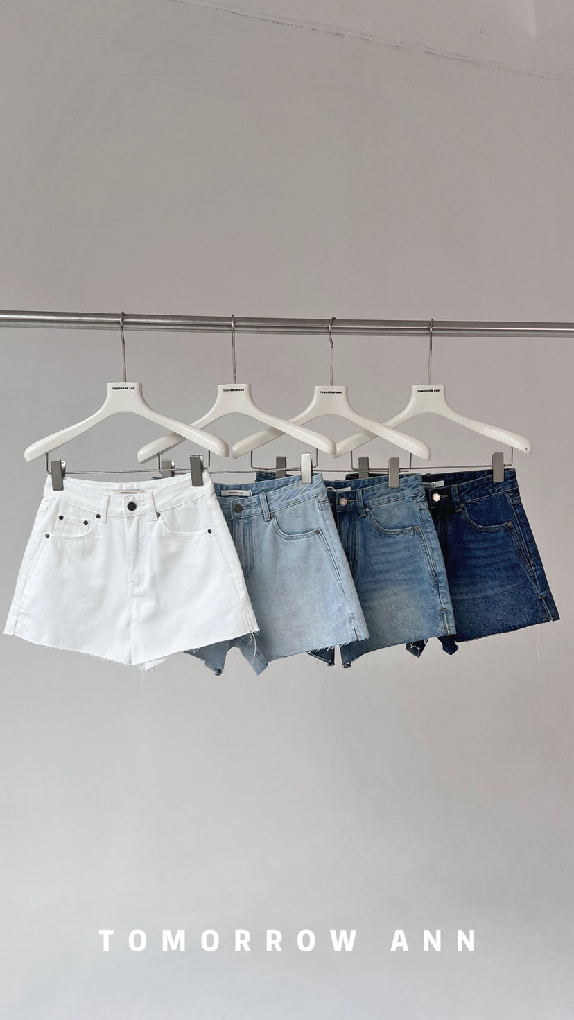 TOMORROW ANN High-Waisted Washed Denim Shorts - Versatile Spring Casual Essentials