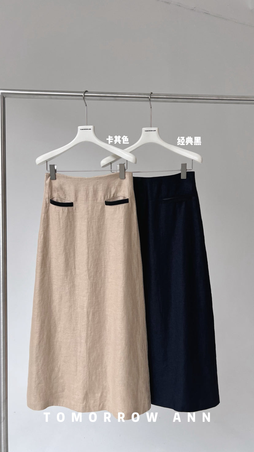 TOMORROW ANN Spring 2026 Designer A-Line Midi Skirt - Versatile Chic Fashion