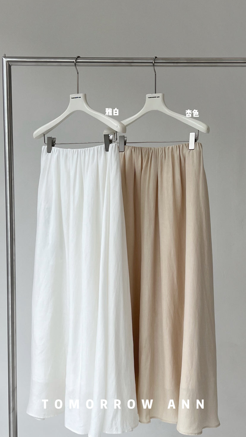 TOMORROW ANN Elegant A-Line Midi Skirt - Slimming Spring Fashion Versatile Casual Skirt